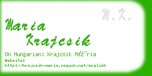 maria krajcsik business card